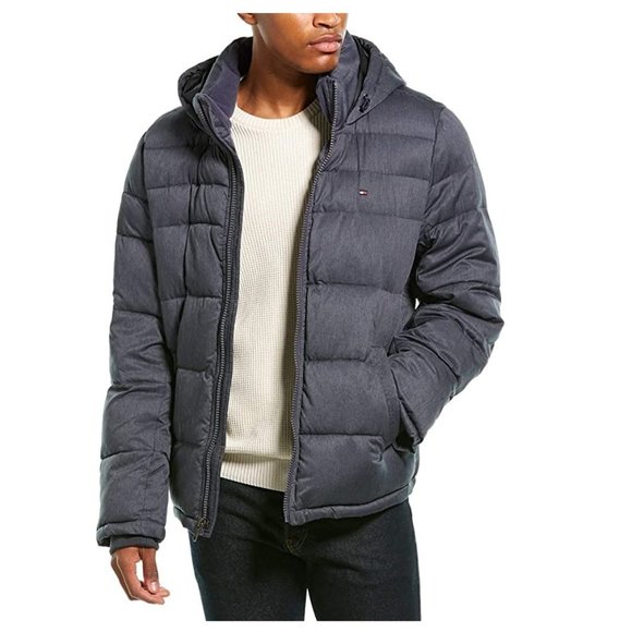 NWT Tommy Hilfiger Mens Hooded Puffer Winter Jacket Size 4XT Blue $285 J084 - Picture 1 of 3